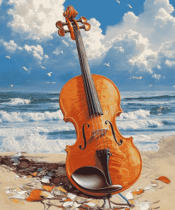 Seaside Violin Harmony Diamond Painting