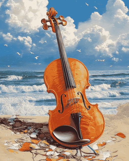 Seaside Violin Harmony Diamond Painting