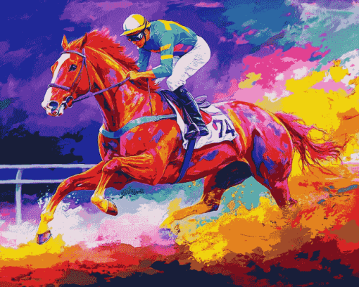 Secretariat Horse Race Diamond Painting