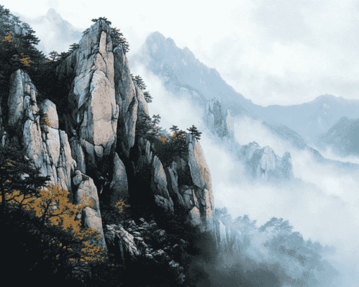 Seoraksan Mountain Views Diamond Painting