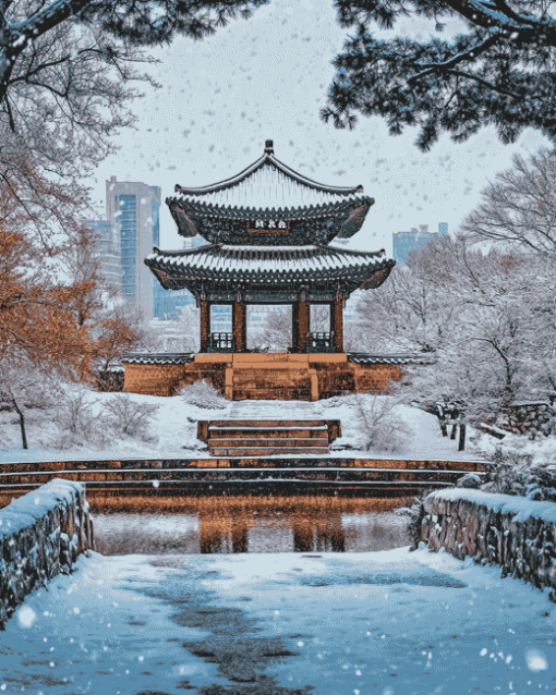 Seoul Winter Landscapes Diamond Painting