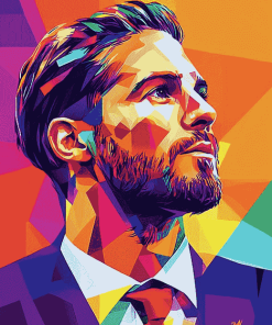 Sergio Ramos Colorful Pop Diamond Painting