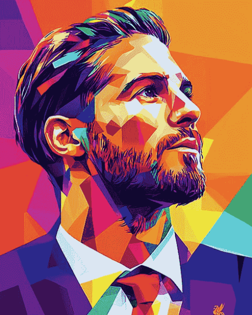 Sergio Ramos Colorful Pop Diamond Painting