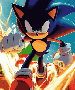 Shadow Sonic Video Game Diamond Painting