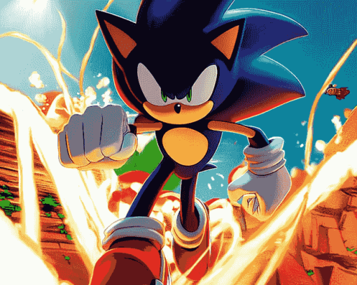 Shadow Sonic Video Game Diamond Painting