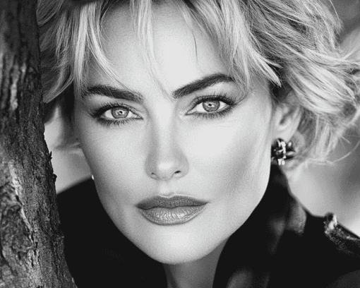 Sharon Stone Black and White Diamond Painting