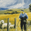 Sheep Farm Landscapes Diamond Painting