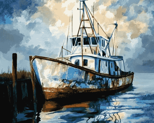 Shrimp Boat Engines Diamond Painting