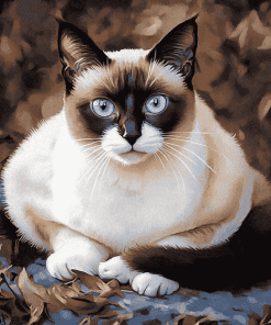 Siamese Snowshoe Kitty Diamond Painting