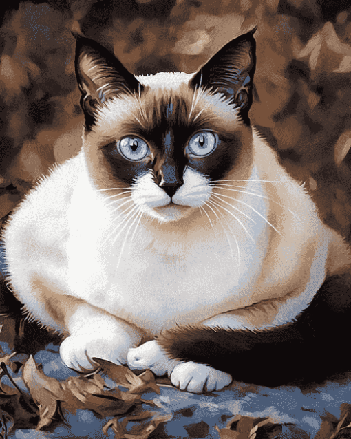 Siamese Snowshoe Kitty Diamond Painting