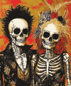 Sid and Nancy Skull Animation Diamond Painting