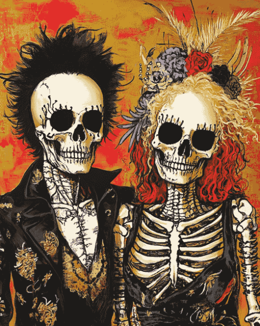 Sid and Nancy Skull Animation Diamond Painting