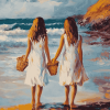 Sisters on Seaside Diamond Painting