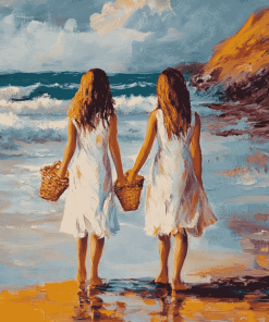 Sisters on Seaside Diamond Painting