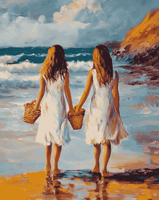 Sisters on Seaside Diamond Painting