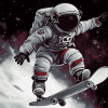 Skater Astronaut Cartoon Diamond Painting