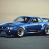 Skyline Car Blue Diamond Painting