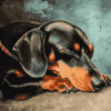 Sleeping Dachshund Puppy Diamond Painting