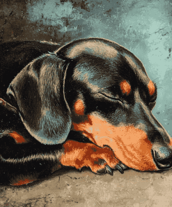 Sleeping Dachshund Puppy Diamond Painting