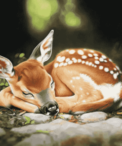 Sleepy Deer Diamond Painting