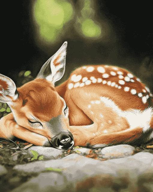 Sleepy Deer Diamond Painting