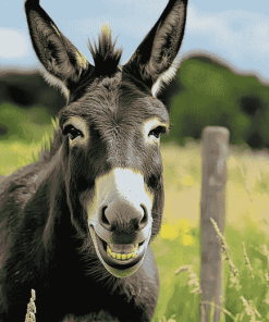 Smiling Black Donkey Diamond Painting