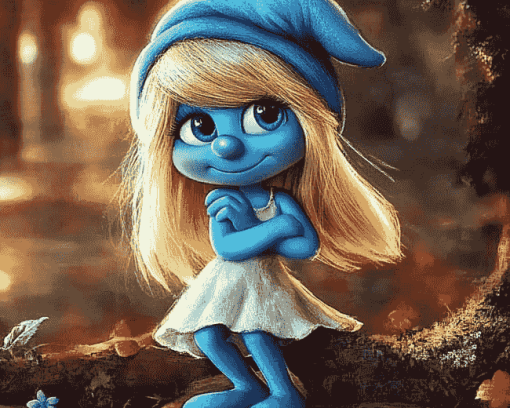 Smurfette Blue Animation Diamond Painting