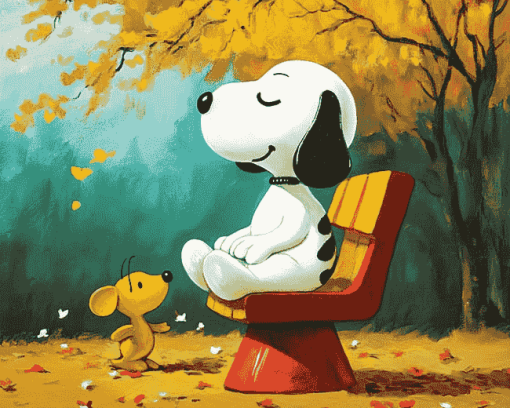 Snoopy and Woodstock Cartoon Diamond Painting