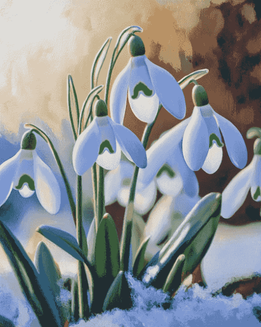 Snowdrops Blossoms Diamond Painting