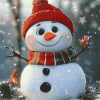 Snowy Cartoon Snowman Diamond Painting