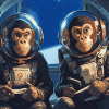 Space Astronaut Chimp Animations Diamond Painting