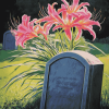 Spider Lilies Flowers on Graves Diamond Painting