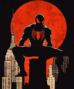 Spider Man Silhouette Superhero Diamond Painting