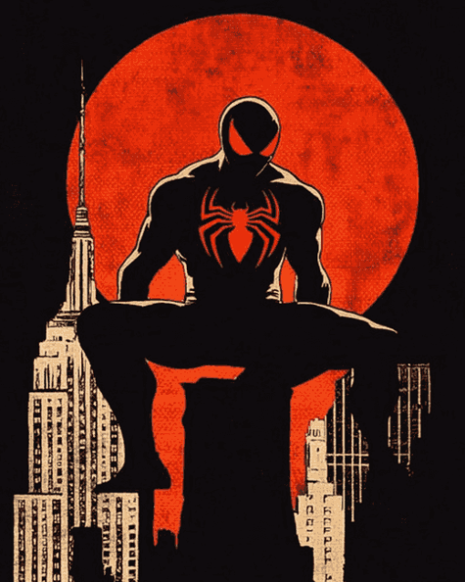 Spider Man Silhouette Superhero Diamond Painting