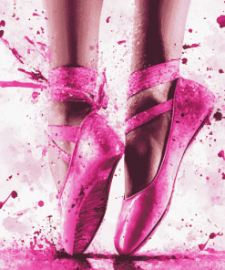 Splash Pink Ballet Shoe Diamond Painting