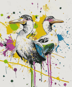 Splatter Birds Diamond Painting