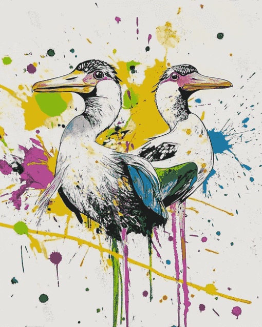 Splatter Birds Diamond Painting