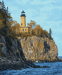 Split Rock Lighthouse Scenic View Diamond Painting