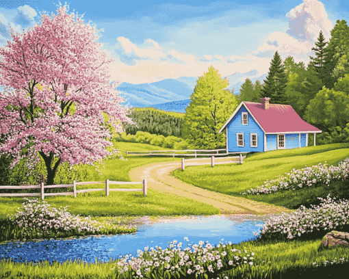 Spring Country Landscapes Diamond Painting