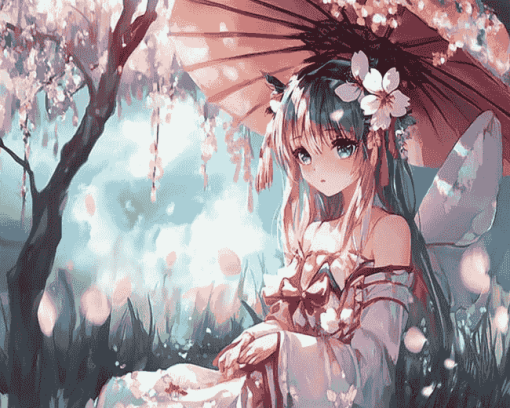 Spring Fairy Anime Art Diamond Painting