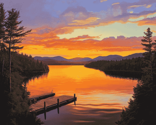 Squam Lake Sunset Diamond Painting