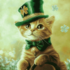 St Patrick's Day Kitten Diamond Painting