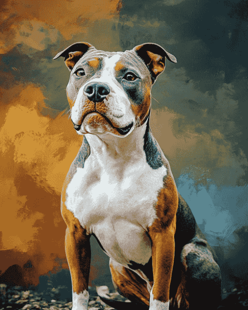 Staffordshire Bull Terrier Dog Art Diamond Painting