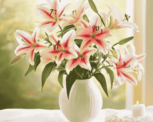 Stargazer Lily Blossoms Diamond Painting