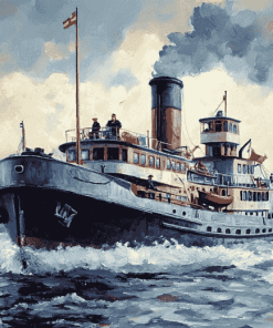 Steam Towboat Ocean Scenes Diamond Painting