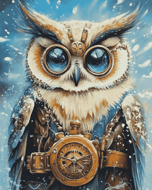 Steampunk Owl Art Diamond Painting