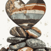 Stone Heart Landscape Diamond Painting