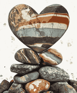 Stone Heart Landscape Diamond Painting