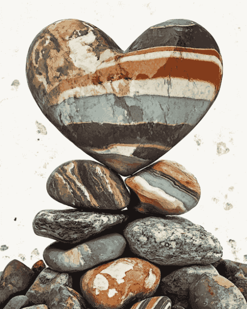 Stone Heart Landscape Diamond Painting