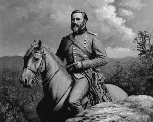 Stonewall Jackson Monochrome Diamond Painting